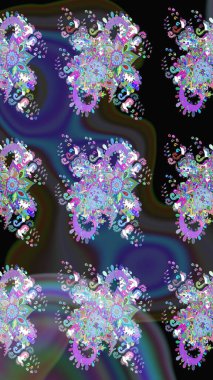 Çiçek arkaplan. Çizim raster deseni. Güzel kumaş deseni.