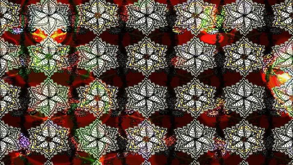 Çiçek deseni. Raster illüstrasyonu. Chichi 'nin kumaş kalıbını çiz. Renkli Bahar Teması eskiz kalıbı. Düz Çiçek Elementleri Tasarımı.