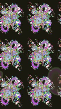 Raster çiçek desenleri çiziyor. Vadinin gri renkli çiçekleri.