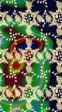 Kızılderili desenli desenli desenli şal deseni. Etnik Mandala süsü. Raster Henna dövme stili. Tekstil, tebrik kartı, boyama kitabı, telefon kılıfı baskısı için kullanılabilir.