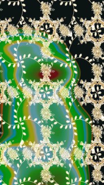 Yeşil lale çiçekli Raster eskiz deseni. Doğal kozmetik ürünleri, parfüm, çiçekçi dükkanı için bahar ihalesi tasarımı. Karşılama ya da düğün geçmişi olarak kullanılabilir. Paket kağıdı için en iyisi..