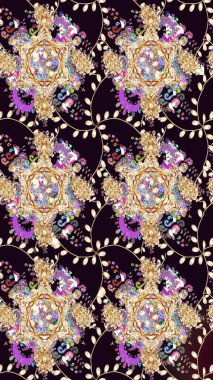 Şirin çiçek elementleri. Raster illüstrasyonu. Taslak desenli, modaya uygun kumaş deseni. Renkli Bahar Teması eskiz kalıbı. Düz Çiçek Elementleri Tasarımı.