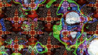 Suluboya çiçekli çiçek deseni. Raster illüstrasyonu. Kahverengi renkli güzel tekstil.