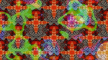 Raster illüstrasyonundaki çiçek desenli çizim. Kahverengi renkte çiçekler.