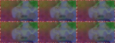 Renkli Bahar Temalı Kusursuz Arkaplan. Kahverengi renkli şirin çiçek deseni. Raster Modaya uygun kumaş deseni. Düz Çiçek Elementleri Tasarımı.