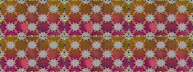 Raster illüstrasyonunda kusursuz çiçek deseni. Süslü kumaş deseni. Renkli Bahar Temalı Kusursuz Arkaplan. Düz Çiçek Elementleri Tasarımı.