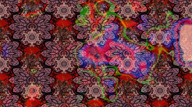 Soyut etnik raster çizim kalıbı. Kabile sanatı boho baskısı, klasik çiçek arkaplanı. Arkaplan dokusu, duvar kağıdı, pembe renkli çiçek teması.