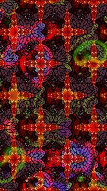 Tropik çiçekler. Kahverengi renkli çiçekler. Gömlek çizimi Arkaplan Deseni.