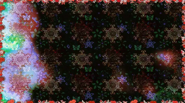 Raster dikişsiz çiçek deseni. Vadinin çiçekleri siyah ve kahverengi renklerde.