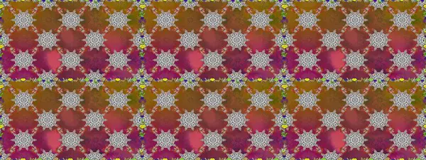 Raster illüstrasyonunda kusursuz çiçek deseni. Süslü kumaş deseni. Renkli Bahar Temalı Kusursuz Arkaplan. Düz Çiçek Elementleri Tasarımı.