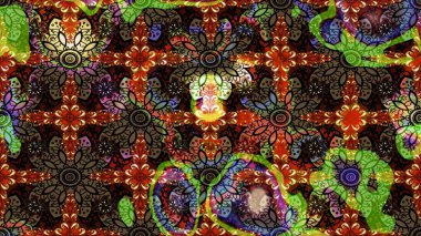 Kahverengi renkli. Yaz çiçekleri teması. El çizimi, soyut ve süslü elementler. Suluboya resim taklit Raster çizimi. Klasik çiçekler..