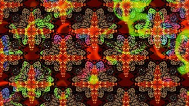 Siyah renkli siyah papatya deseni. Raster illüstrasyonu. Siyah renklerde.