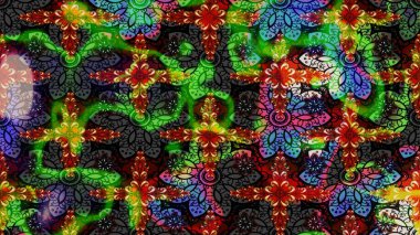 Zentangle soyut çiçekleri. Karalama çiçeği. Raster illüstrasyonu. Güzel kumaş deseni. Renkli Bahar Teması eskiz kalıbı. Düz Çiçek Elementleri Tasarımı.