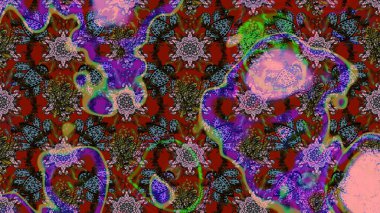 Zentangle soyut çiçekleri. Karalama çiçeği. Raster illüstrasyonu. Güzel kumaş deseni. Renkli Bahar Teması eskiz kalıbı. Düz Çiçek Elementleri Tasarımı.