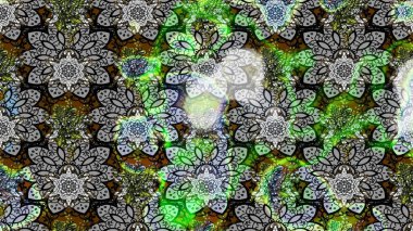 Çiçek desenli raster, gri çizgi grafik desenli soyut raster arkaplan. Modern stil dokusu.