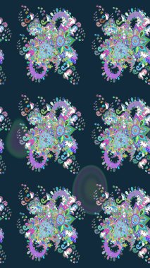 Gömlek baskısı için çiçek boyası. Çiçek desenli eskiz. Mavi renkte çiçekler.