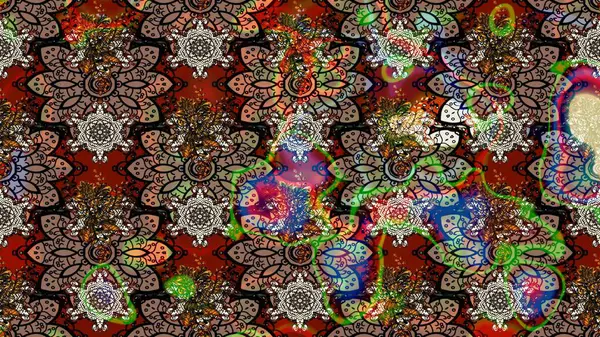 Raster illüstrasyonundaki çiçek desenli çizim. Kahverengi renkli çiçekler. Renkli Bahar Teması eskiz kalıbı. Düz Çiçek Elementleri Tasarımı.