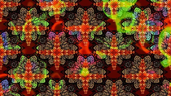 Siyah renkli siyah papatya deseni. Raster illüstrasyonu. Siyah renklerde.