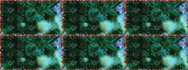 Çiçekli karalama şeklinde Raster çiçek deseni. Yumuşak, mavi renkte bahar çiçekleri. Raster illüstrasyonu.