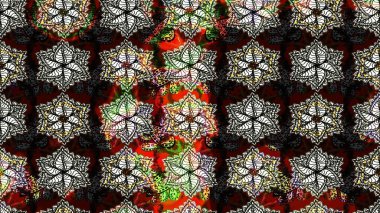 El çizimi çiçek çizimi deseni (fayans). Şirin çiçekli, desenli, siyah renkli renkli bir eskiz. Tekstil için suluboya çizim deseni.