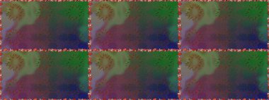 Kusursuz bir geçmişi var. Raster illüstrasyonu. Eski usul. Kumaş, tekstil, duvar kağıdı baskısı için. Renkli desenli kusursuz desen, yeşil çiçekler ve dekoratif elementler..