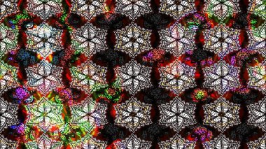 Raster illüstrasyonundaki çiçek desenli çizim. Siyah renkte çiçekler.