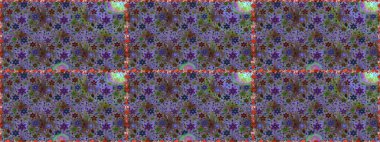 Raster illustration. Flowers on violet and brown colors. Seamless. Cute floral elements.