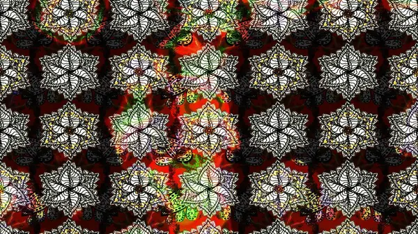 El çizimi çiçek çizimi deseni (fayans). Şirin çiçekli, desenli, siyah renkli renkli bir eskiz. Tekstil için suluboya çizim deseni.