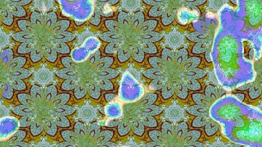 Çiçekli karalama şeklinde Raster çiçek deseni. Yumuşak, yeşil renkli yaz çiçekleri. Raster illüstrasyonu.