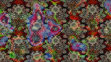 Varicologray Raster çizimi. Bir sürü gri ve soyut çiçekli tropik eskiz deseni. Küçük çiçekte sevimli çiçek deseni var..