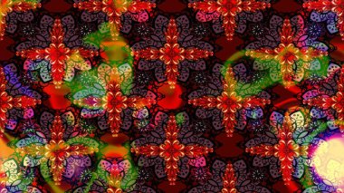 Raster düz çiçek çizim deseni. Hediye ambalaj kağıdı, tebrik kartları, posterler ve pankart tasarımı. Kahverengi renkte çiçekler.