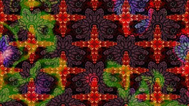 Kahverengi renkli etnik çiçeklerin olduğu zarif bir eskiz modeli. Raster Çiçek İllüstrasyon Şirin Tekstil.