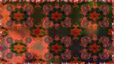 Kahverengi ve gri renkli çiçekler. Çiçekli karalama şeklinde Raster çiçek deseni. Nazik, sevimli çiçek arkaplanı..