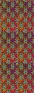 Kahverengi renklerde etnik çiçeklerle kusursuz bir desen. Asya Tekstil 'inde Raster Çiçek İllüstrasyonu.