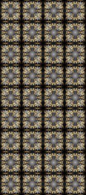 Gri, kahverengi ve siyah renklerde altın elementlerle kusursuz desen. Raster illüstrasyonu. Geleneksel oryantasyon süsü. Klasik klasik klasik arka plan. Kusursuz klasik raster altın desenli.