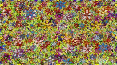 Raster resim. Çiçek desenli çiçek ve yaprakları ile. Sevimli küçük çiçek desenle.