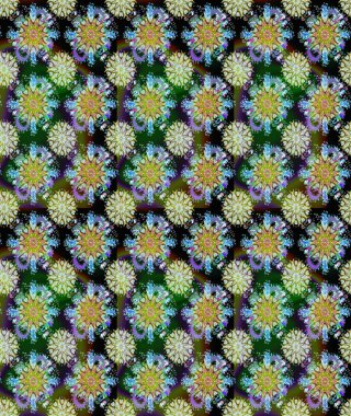 Raster - stok. Vadinin çiçekleri tarafsız ve yeşil renklerde. Kusursuz bir arka plan modeli. Suluboya, elle çizilmiş.