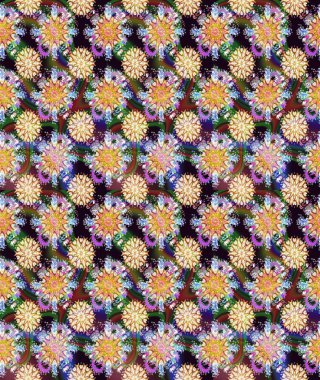 Tarafsız ve bej renklerde, çiçek siluetiyle bahar çiçekleriyle desen. Raster deseni.