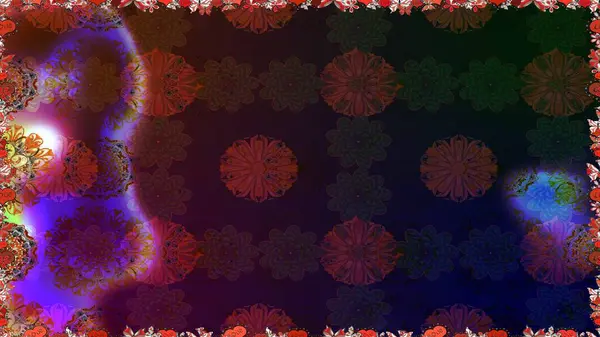 Kahverengi ve gri renklerde etnik çiçeklerle kusursuz bir desen. Asya Tekstil 'inde Raster Çiçek İllüstrasyonu.