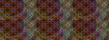 Arkaplan dokusu, duvar kağıdı, kahverengi ve yeşil renkli çiçek teması. Kabile sanatı boho baskısı, klasik çiçek arkaplanı. Soyut etnik raster pürüzsüz desen.