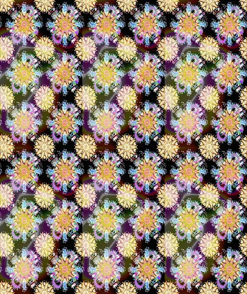 Renkli Bahar Temalı Kusursuz Arkaplan. Düz Çiçek Elementleri Tasarımı. Çiçeksiz desenli arka plan, yaz çiçekleri. Çiçekler bej ve nötr renklerde.