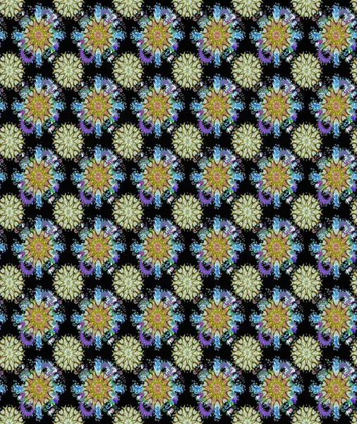 Küçük çiçekte güzel bir desen. Küçük renkli çiçekler. Siyah ve nötr çiçekli bahar çiçekleri. Motley illüstrasyonu. Moda baskıları için zarif bir şablon.