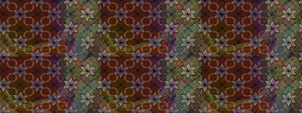 Arkaplan dokusu, duvar kağıdı, kahverengi ve yeşil renkli çiçek teması. Kabile sanatı boho baskısı, klasik çiçek arkaplanı. Soyut etnik raster pürüzsüz desen.