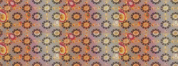 El çizimi çiçek unsurları olan soyut, dikişsiz raster deseni. Çiçekli ipek eşarp. 1950-1960 motifleri. Bej ve nötr, bej ve nötr. Retro tekstil tasarım koleksiyonu.
