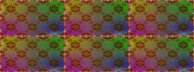 Raster illüstrasyonunda kusursuz çiçek deseni. Kahverengi ve yeşil renkte çiçekler.