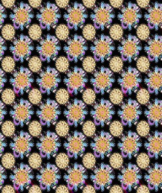 Raster illüstrasyonu. Siyah ve bej renkli çiçekler. Kusursuz çiçek deseni duvar kağıdı için kullanılabilir.