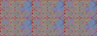 Çok renkli ve nötr küçük çiçekler ve gri ve nötr renklerdeki komik böcekler, raster desen, illüstrasyon.