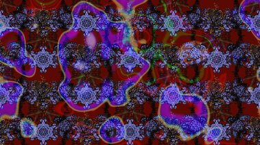 Çiçekli yaz çiçekleri. Küçük çiçekte güzel bir desen. Küçük renkli çiçekler. Moda baskıları için zarif bir şablon. Motley illüstrasyonu. Çizim.