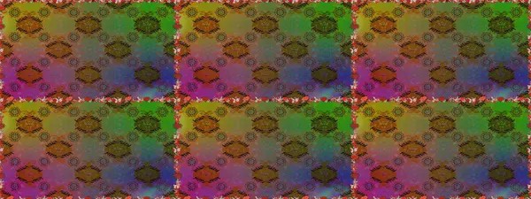 Raster illüstrasyonunda kusursuz çiçek deseni. Kahverengi ve yeşil renkte çiçekler.