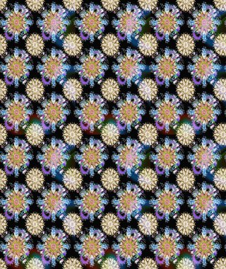 Raster illüstrasyonu. 3 boyutlu çiçekler, pürüzsüz. Siyah ve nötr renklerde.